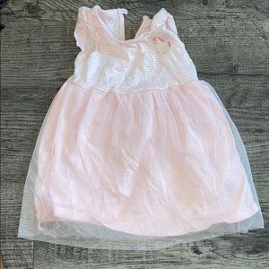 Pink and white dress with a unicorn